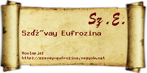 Szávay Eufrozina névjegykártya